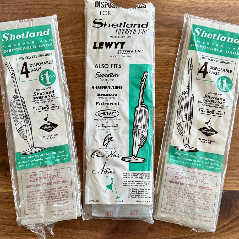 LOT of 15 Vintage MCM Shetland Sweeper Vacuum Vac‎ Disposable Bags 800 Series